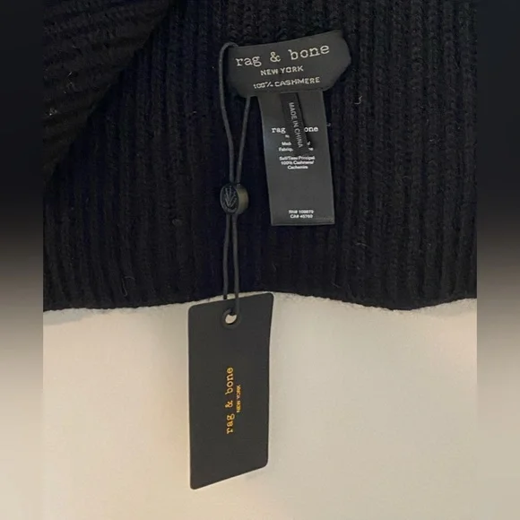 NWT RAG & BONE RIB ACE CASHMERE SCARF - Picture 7 of 8
